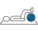 Icon Heilmittel Symbolbild Heilmittel - auf dem Rücken liegender Mensch mit Gymnastikball unter angewinkelten Beinen