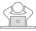 Symbolbild Prävention Symbolbild Prävention - Mensch hinter einem Laptop