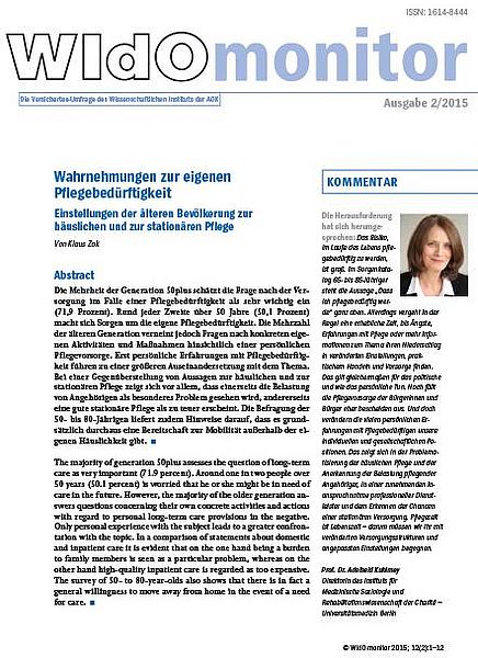 Cover der WIdO-Publikation WIdOmonitor 2/2015