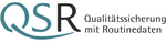 QSR-Logo Das Logo zeigt das Kürzel QSR und rechts daneben in kleinerer Schrift Qualitätssicherung mit Routinedaten