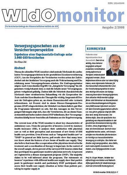 Cover der WIdO-Publikation WIdOmonitor 2/2008